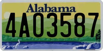 AL license plate 4AO3587