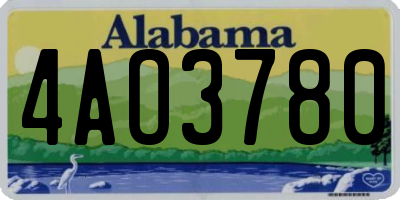 AL license plate 4AO3780
