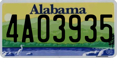 AL license plate 4AO3935