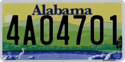 AL license plate 4AO4701