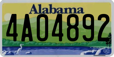 AL license plate 4AO4892