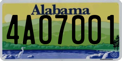 AL license plate 4AO7001