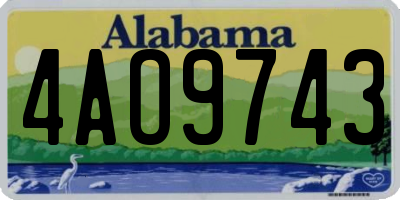 AL license plate 4AO9743