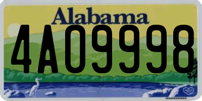 AL license plate 4AO9998