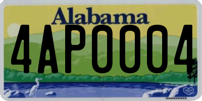 AL license plate 4AP0004