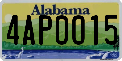 AL license plate 4AP0015