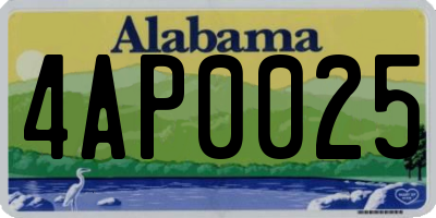 AL license plate 4AP0025