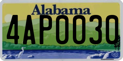 AL license plate 4AP0030