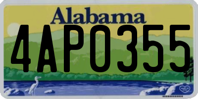 AL license plate 4AP0355