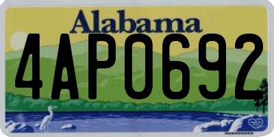 AL license plate 4AP0692