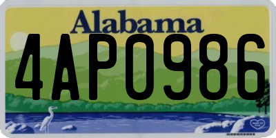 AL license plate 4AP0986