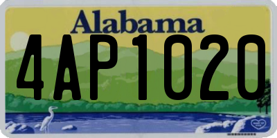 AL license plate 4AP1020