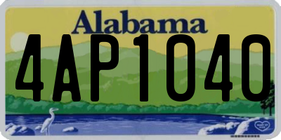 AL license plate 4AP1040
