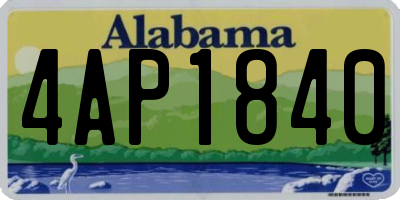 AL license plate 4AP1840
