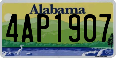 AL license plate 4AP1907
