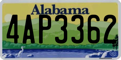 AL license plate 4AP3362
