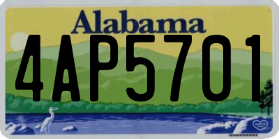 AL license plate 4AP5701