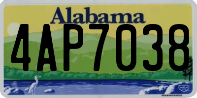 AL license plate 4AP7038