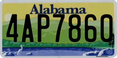 AL license plate 4AP7860