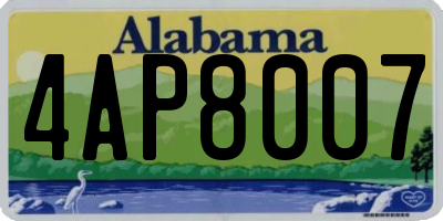 AL license plate 4AP8007