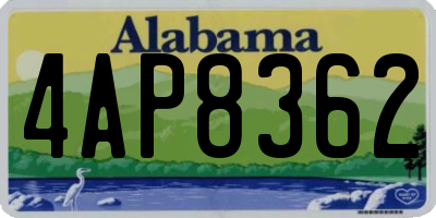 AL license plate 4AP8362