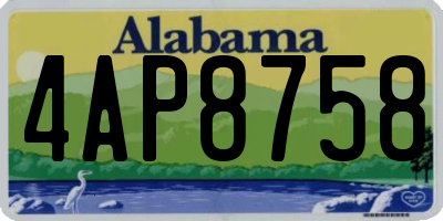 AL license plate 4AP8758
