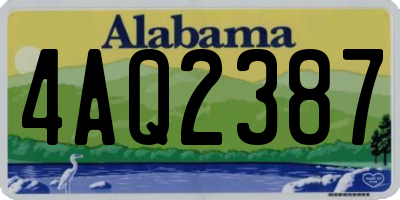 AL license plate 4AQ2387