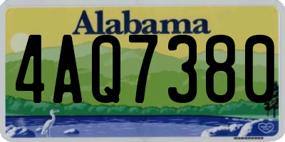 AL license plate 4AQ7380