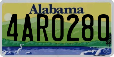 AL license plate 4AR0280