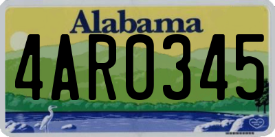 AL license plate 4AR0345