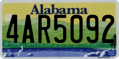 AL license plate 4AR5092