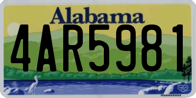 AL license plate 4AR5981