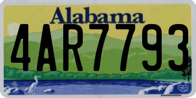 AL license plate 4AR7793