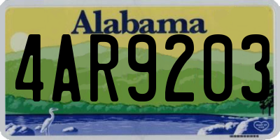 AL license plate 4AR9203