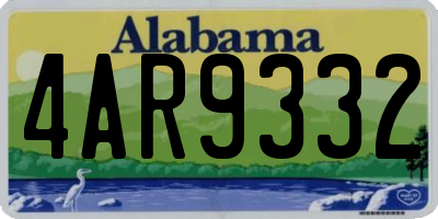 AL license plate 4AR9332