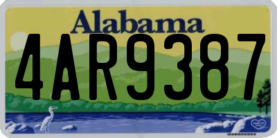 AL license plate 4AR9387
