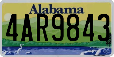 AL license plate 4AR9843