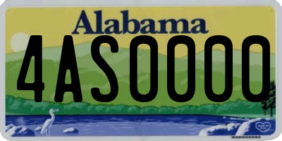 AL license plate 4AS0000