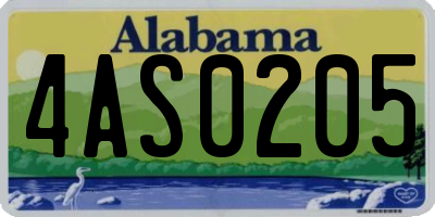 AL license plate 4AS0205