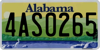 AL license plate 4AS0265