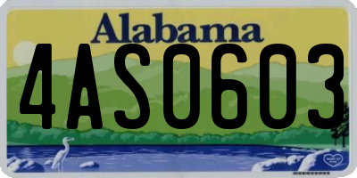 AL license plate 4AS0603