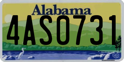 AL license plate 4AS0731