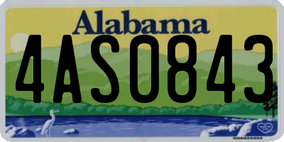 AL license plate 4AS0843