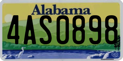 AL license plate 4AS0898