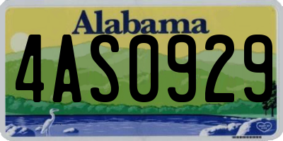 AL license plate 4AS0929