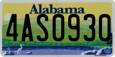AL license plate 4AS0930