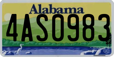 AL license plate 4AS0983
