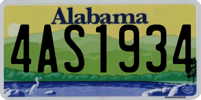 AL license plate 4AS1934
