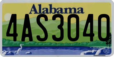 AL license plate 4AS3040