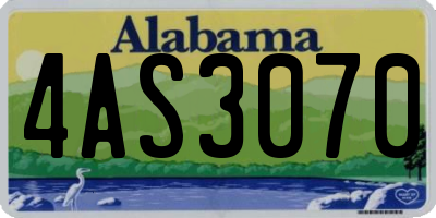 AL license plate 4AS3070